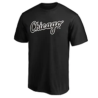 T-shirt noir pour homme avec logo officiel des White Sox de Chicago