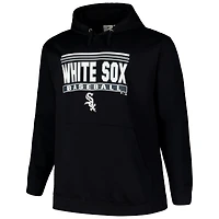 Men's  Black Chicago White Sox Stack Fleece Pullover Hoodie