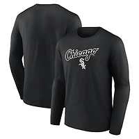 Men's  Black Chicago White Sox Team Lockup Long Sleeve T-Shirt