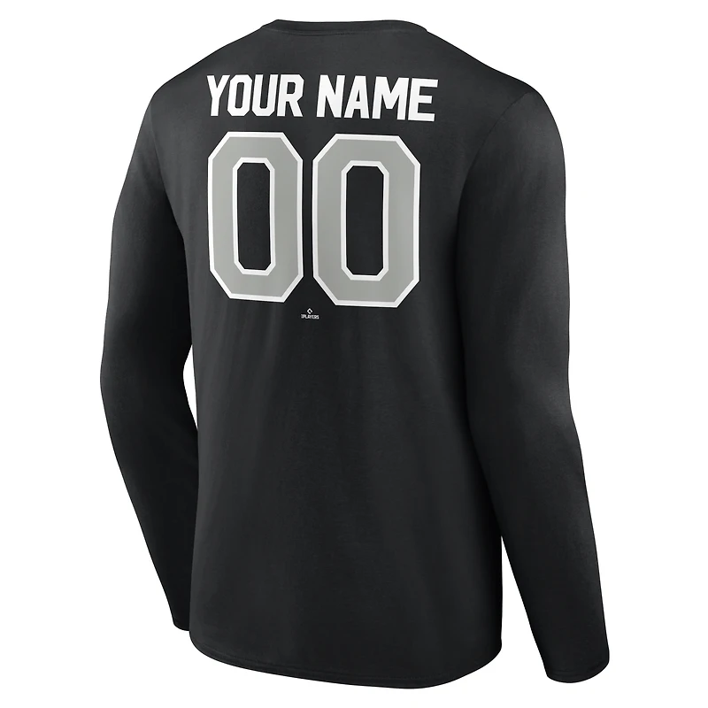 Men's Black Chicago White Sox Winning Streak Custom Long Sleeve T-Shirt