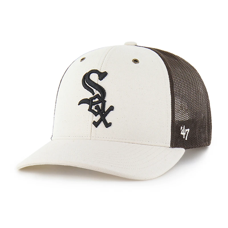 Men's Carhartt x '47 Natural/Brown Chicago White Sox Undyed Trucker Adjustable Hat