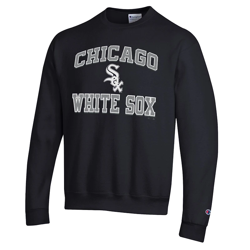 Sweat-shirt Champion noir pour homme Chicago White Sox Heart & Soul Powerblend