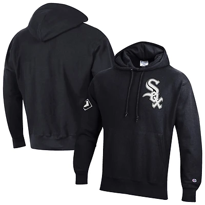 Sweat à capuche Champion noir pour homme, en chenille tissée inversée, l'effigie des White Sox de Chicago.