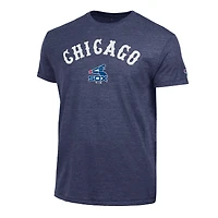 Men's Champion  Navy Chicago White Sox Cooperstown Wordmark Lockup Tri-Blend T-Shirt