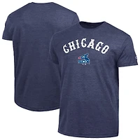 Men's Champion  Navy Chicago White Sox Cooperstown Wordmark Lockup Tri-Blend T-Shirt
