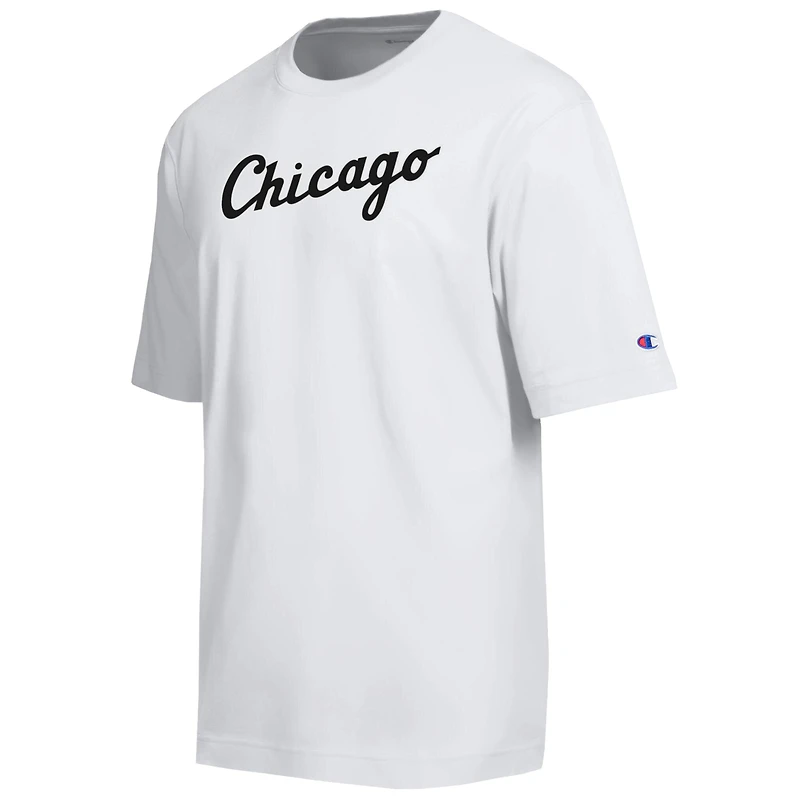 Men's Champion White Chicago Sox All Star Arched Chenille Wordmark T-Shirt