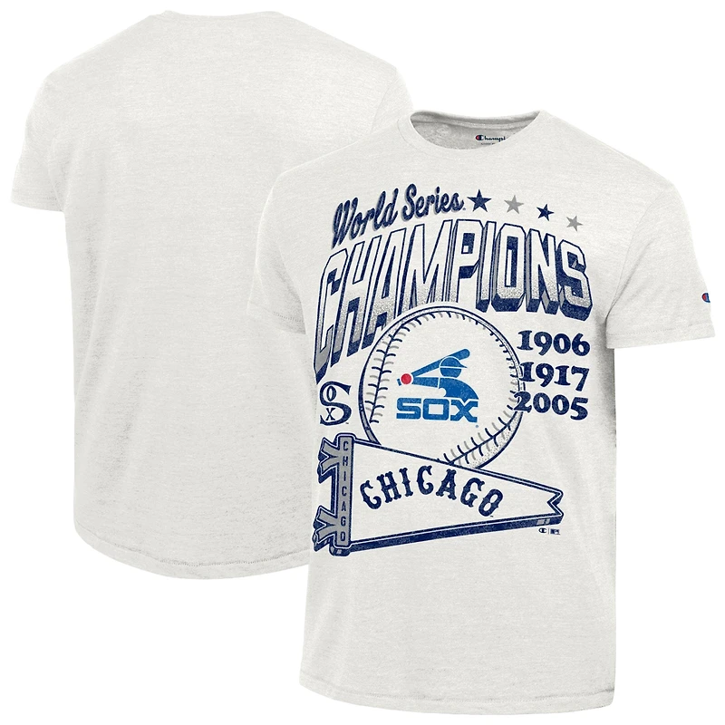 Men's Champion White Chicago Sox Winning Tradition Cooperstown Tri-Blend T-Shirt