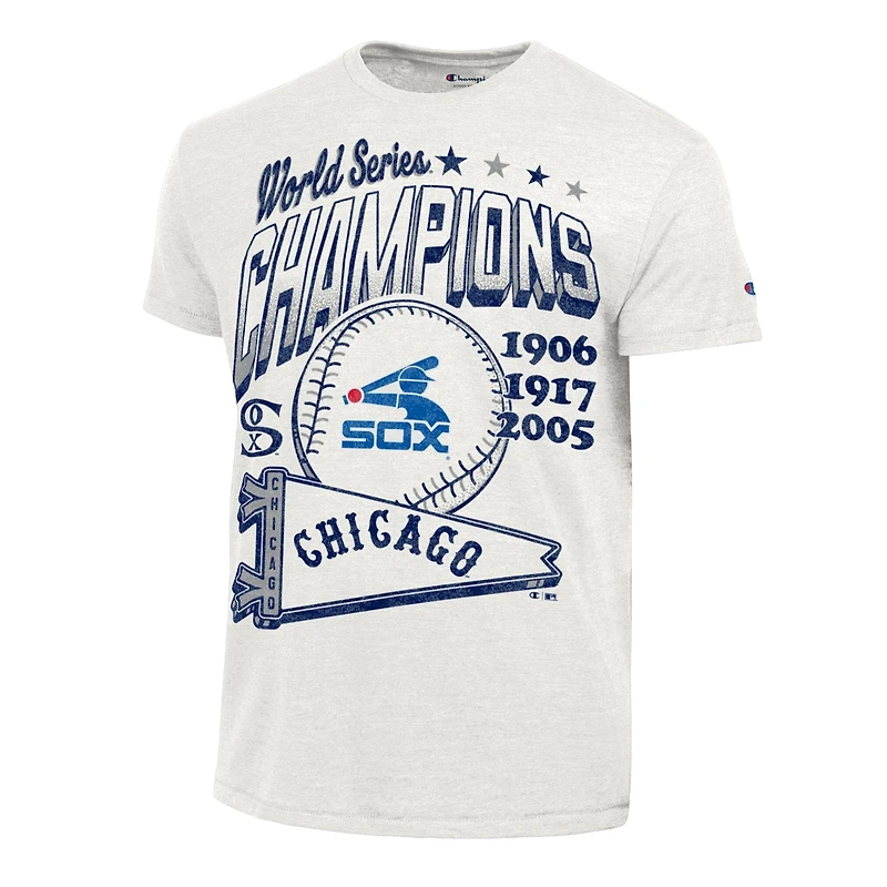 Men's Champion White Chicago Sox Winning Tradition Cooperstown Tri-Blend T-Shirt