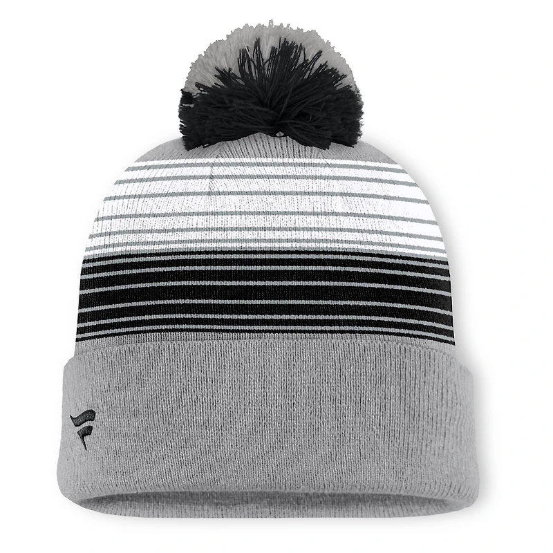 Bonnet en tricot à revers et pompon gris des Chicago White Sox Fanatics pour homme