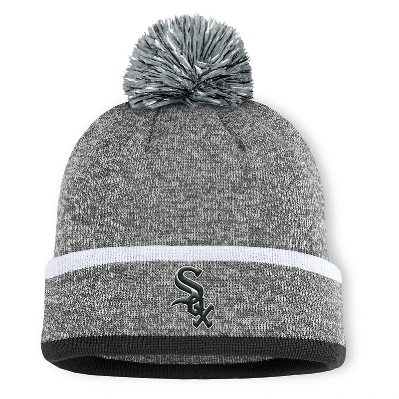 Men's Chicago White Sox Fanatics Heather Gray Backstop Cuffed Knit Hat with Pom