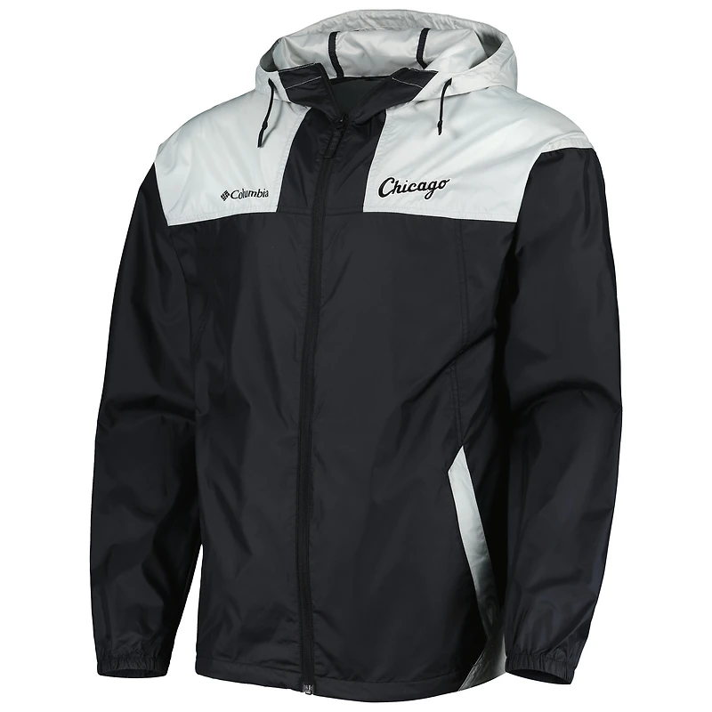Columbia Black/Grey Chicago White Sox Omni-Shade Flash Forward Challenger Veste coupe-vent entièrement zippée pour homme