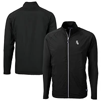 Veste hybride en tricot écologique Adapt pour homme, coupe-vent et buck, noire, Chicago White Sox, grande taille, entièrement zippée, recyclée, raglan
