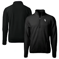Veste polaire écologique coupe-vent et zippée quart de tour pour homme, couleur noire, des Chicago White Sox, taille grande