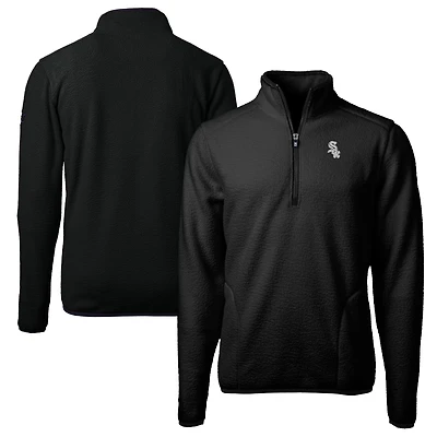 Veste polaire écologique coupe-vent et zippée quart de tour pour homme, couleur noire, des Chicago White Sox, taille grande