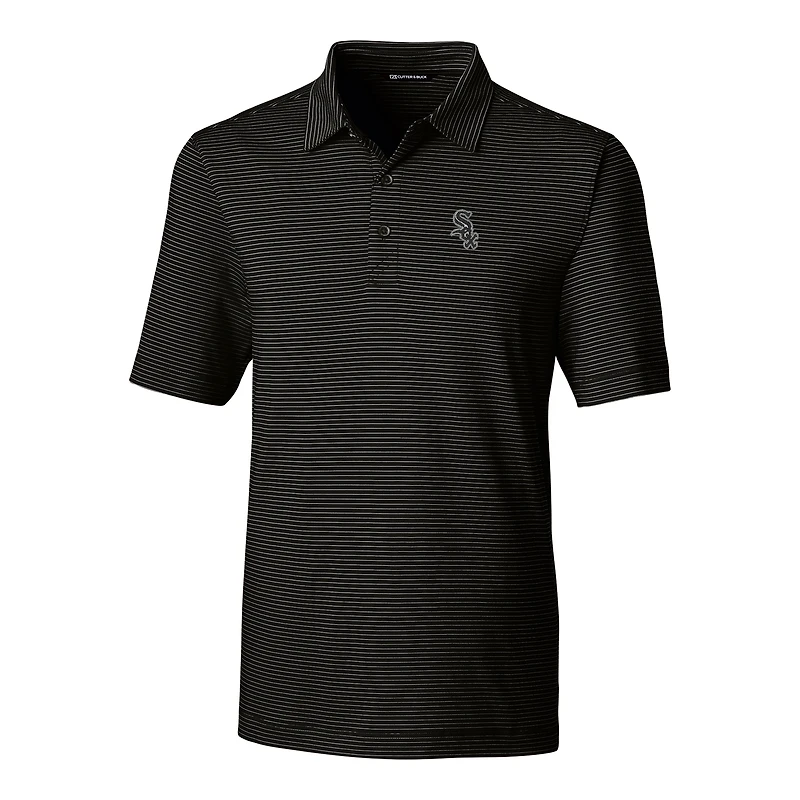 Polo à rayures crayon Forge pour homme Cutter & Buck, noir, Chicago White Sox, grandes tailles