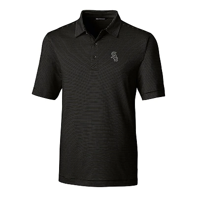 Polo à rayures crayon Forge pour homme Cutter & Buck, noir, Chicago White Sox, grandes tailles