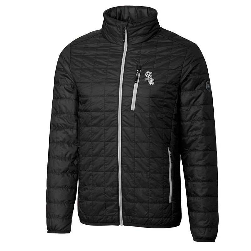 Men's Cutter & Buck Black Chicago White Sox Big Tall Rainier Full-Zip Puffer Jacket