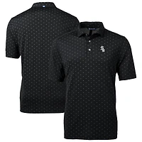 Men's Cutter & Buck Black Chicago White Sox Virtue Eco Pique Tile Print Recycled Polo