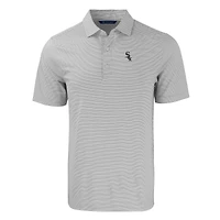Men's Cutter & Buck Gray/White Chicago White Sox Forge Eco Double Stripe Stretch Recycled Polo