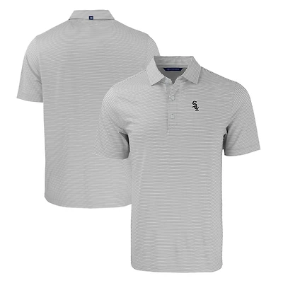 Men's Cutter & Buck Gray/White Chicago White Sox Forge Eco Double Stripe Stretch Recycled Polo