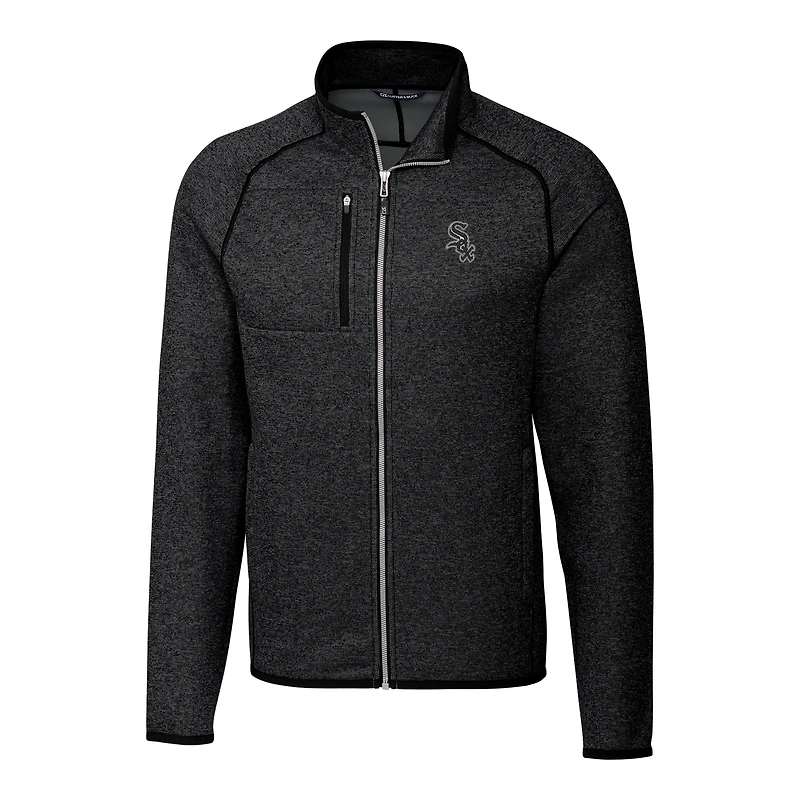 Veste zippée intégrale pour homme, modèle Cutter & Buck, gris, Chicago White Sox, taille grande et
