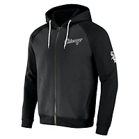 Collection Darius Rucker pour homme par Fanatics Black Chicago White Sox Raglan Full-Zip Hoodie