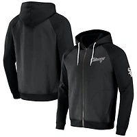 Collection Darius Rucker pour homme par Fanatics Black Chicago White Sox Raglan Full-Zip Hoodie