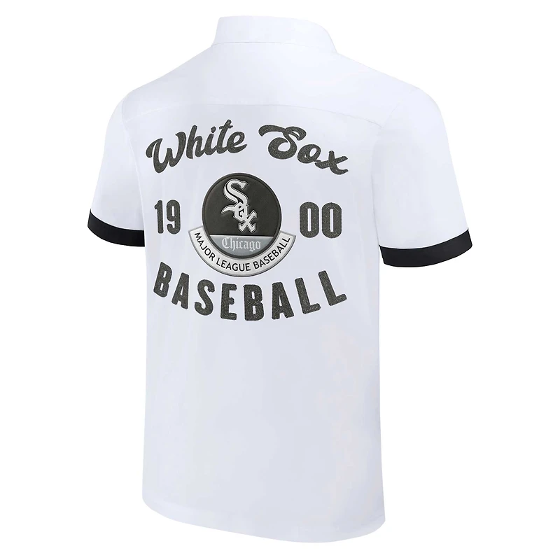 Collection Darius Rucker pour homme par Fanatics White Chicago Sox Bowling Chemise boutonnée
