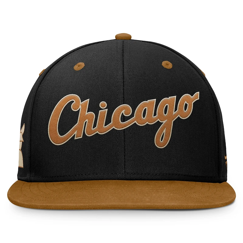 Men's Fanatics Black/Brown Chicago White Sox Splinter Fitted Hat