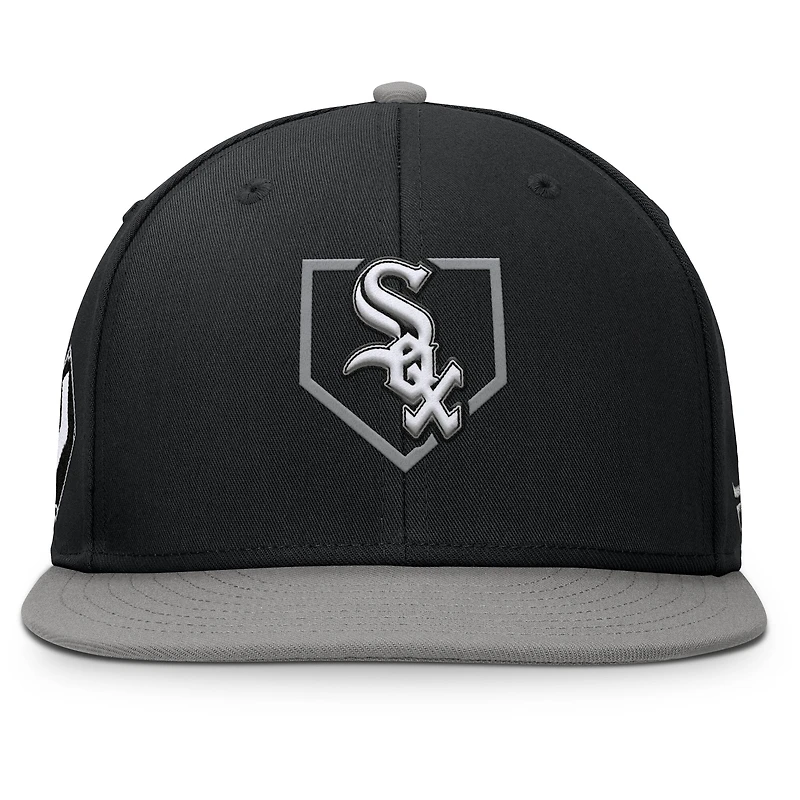 Men's Fanatics Black/Gray Chicago White Sox Batter's Box Snapback Hat