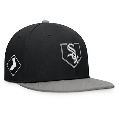 Men's Fanatics Black/Gray Chicago White Sox Batter's Box Snapback Hat