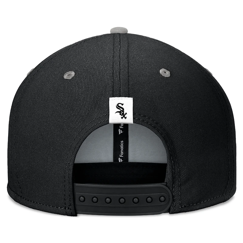 Casquette Snapback Fundamental Bold Chicago White Sox Fanatics noir/gris pour hommes