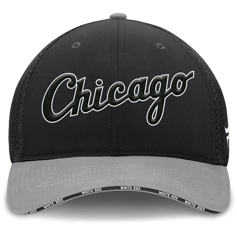 Casquette Fanatics Flex noire/grise des Chicago White Sox pour homme