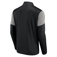 Haut à quart de zip avec logo principal des Chicago White Sox Fanatics pour hommes, noir/gris