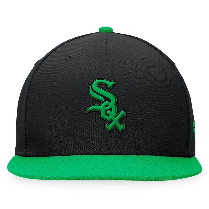 Men's Fanatics Black/Kelly Green Chicago White Sox Lucky Snapback Hat