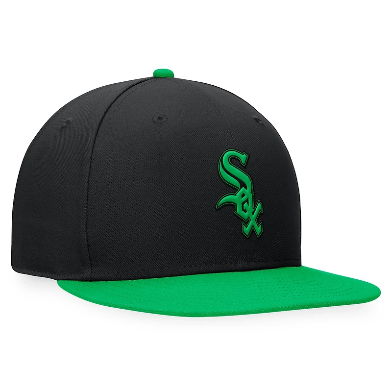 Men's Fanatics Black/Kelly Green Chicago White Sox Lucky Snapback Hat