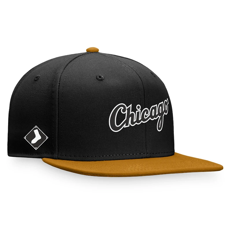 Casquette ajustée Fanatics pour hommes, noir/kaki, Chicago White Sox