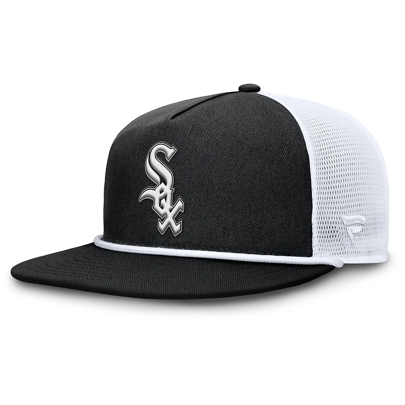 Casquette snapback Fanatics noire/blanche Chicago White Sox Clubhouse Change Up pour homme