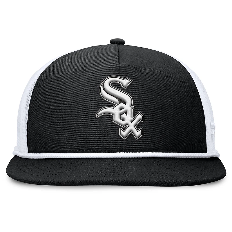 Casquette snapback Fanatics noire/blanche Chicago White Sox Clubhouse Change Up pour homme