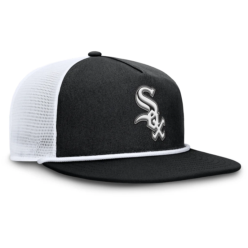 Casquette snapback Fanatics noire/blanche Chicago White Sox Clubhouse Change Up pour homme