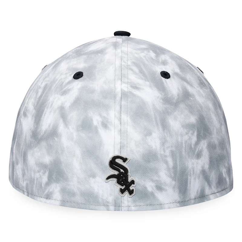 Men's Fanatics Black/White Chicago White Sox Smoke Dye Fitted Hat