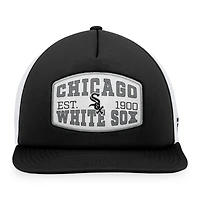 Casquette Snapback de camionneur avec patch frontal en mousse Chicago White Sox Fanatics pour hommes, noir
