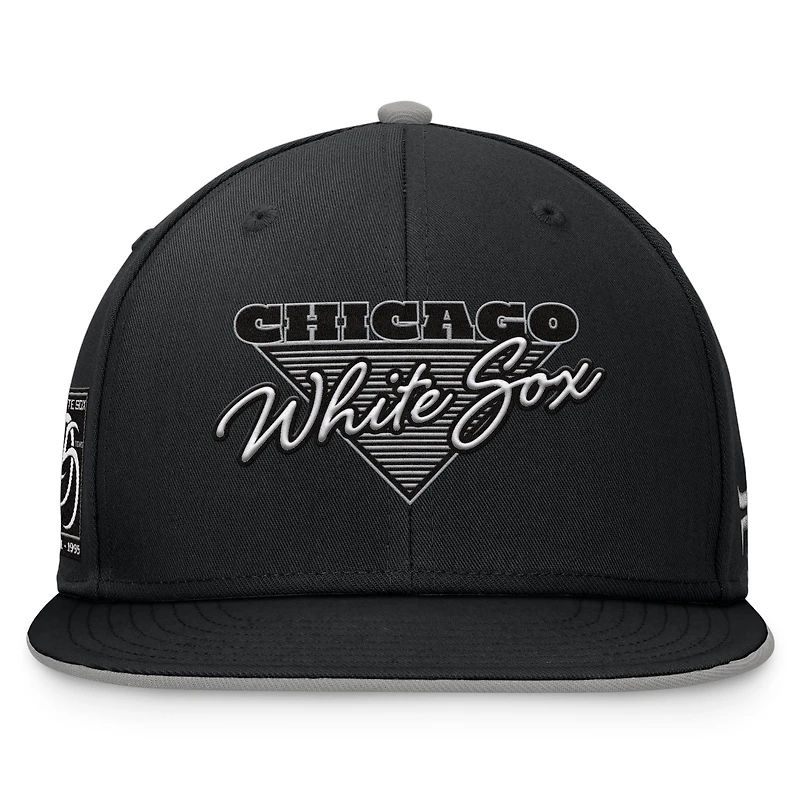 Casquette ajustée Fanatics noire Chicago White Sox Fundamental Tri-Script pour hommes