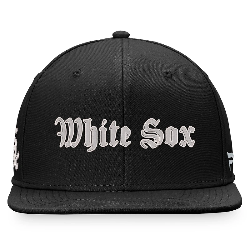 Men's Fanatics Black Chicago White Sox Gothic Script Fitted Hat