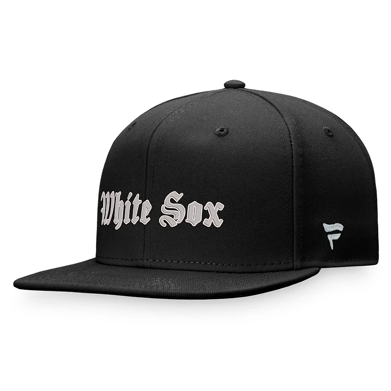 Men's Fanatics Black Chicago White Sox Gothic Script Fitted Hat