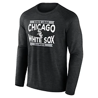 Men's Fanatics Black Chicago White Sox Heroic Play Raglan Long Sleeve T-Shirt