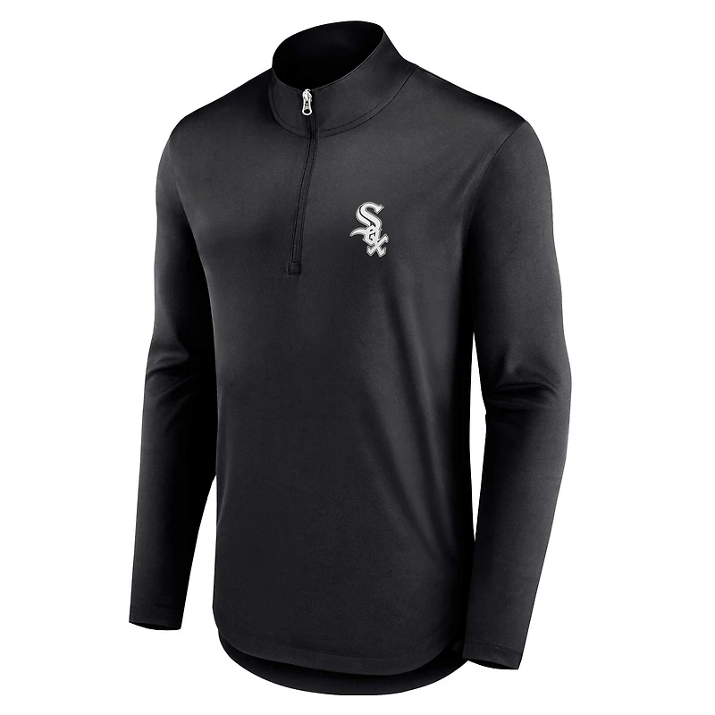 Haut à quart de zip Quarterback Fanatics pour hommes noir des Chicago White Sox