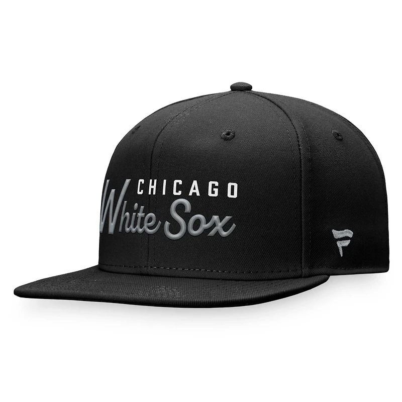 Casquette Snapback Fanatics noire Chicago White Sox Script pour hommes