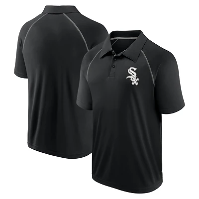 Polo noir Fanatics Chicago White Sox Strong Alone Raglan pour hommes