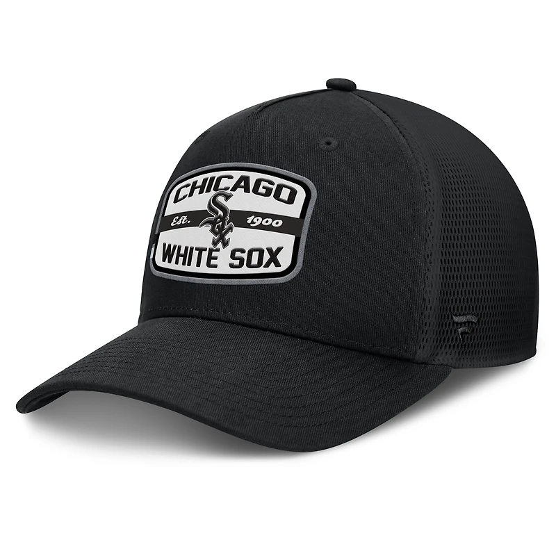 Men's Fanatics Black Chicago White Sox Team Patch A-Frame Trucker Snapback Hat